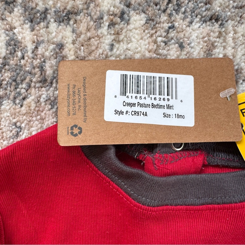 Lazy One “Happy Camper” Red and Black Pajamas One Piece - Picture 4 of 4